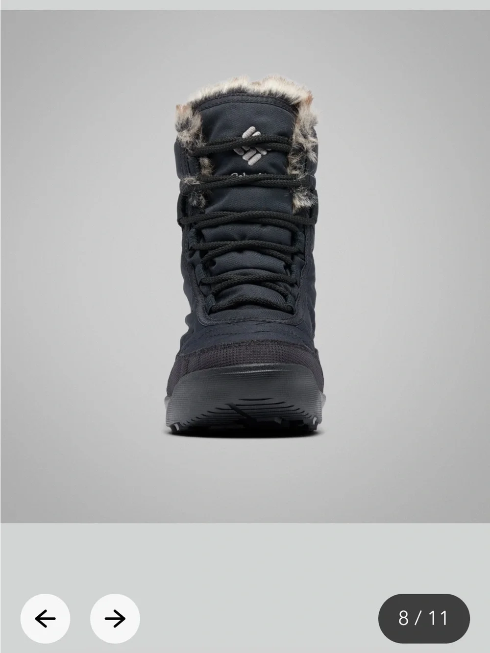 Columbia Black Women’s Insulated Lace-Up Winter Boot with Faux Fur Collar
